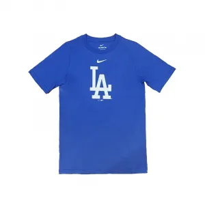 Nike Футболка MLB Los Angeles Dodgers, комфортная минималистичная универсальная с коротким рукавом и круглым вырезом, синяя, для подростков