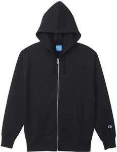 Мужская толстовка Champion C3-Q103 на молнии, 100% хлопок, с длинным рукавом, классический дизайн, вышивка в одну точку, толстовка с капюшоном на молнии, черный