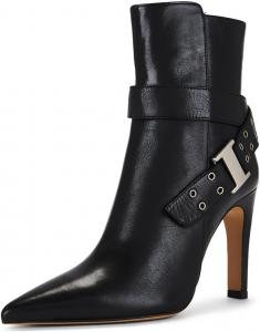 Женские ботильоны Pazzion с закрытым заостренным носком, высокие на каблуке, с перекрестным ремешком, боковой молнией и тонким каблуком. Короткие модные ботинки для платьев и работы, размеры 4-16 US, Black