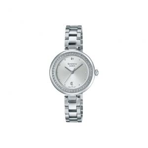 CASIO Часы SHEEN Quartz Movement Stainless Steel Strap Watch Women's Watch Silver Dial, Silver Dial