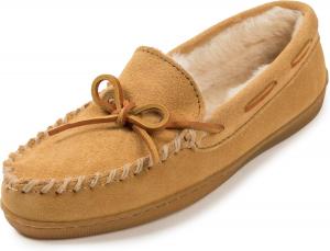Женские мокасины Minnetonka с жесткой подошвой и меховой подкладкой, Tan