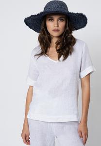 Блуза SCOLLO V ACANFORA, белый