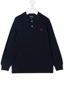Рубашка поло с нашивкой-логотипом POLO RALPH LAUREN KIDS, синий