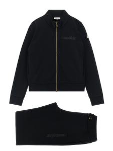 Комплект: свитшот и джоггеры с логотипом Moncler Enfant, черный