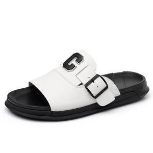 BOLE Скользоустойчивые мужские шлепанцы-слипоны белые, цвет White