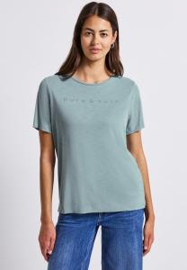 Футболка Street One LOOK MIT WORDING, Blau/Blue