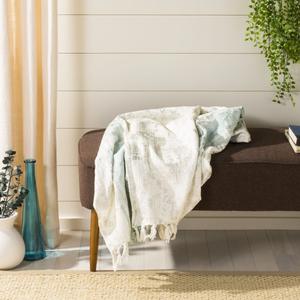 Плед Safavieh Nicola Metallic, 50x70 см, белый / синий