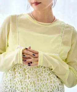 Хлопковая нейлоновая прозрачная футболка с круглым вырезом Coen, цвет Lime