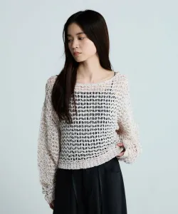 Свободный пуловер из ленточной пряжи 3G MIX Jeanasis, цвет Pink And Other Colors(23)