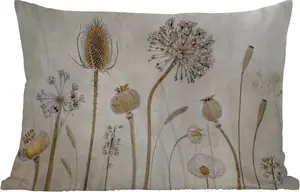 Подушка для улицы - Цветочный - Акварель - Натюрморт - Коричневый - Винтаж - 60x40 см - Устойчива к атмосферным воздействиям - Подушка для отдыха - Декоративная подушка - Подушка для дома MuchoWow