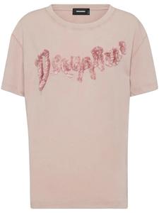 DSQUARED2 футболка с тисненым логотипом, розовый