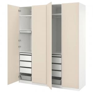 Гардероб PAX/REINSVOLL IKEA, 200x60x236 см, цвет white/grey-beige