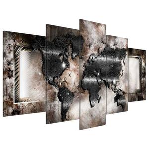 Картина из акрилового стекла Artgeist Graphite Map, 50 см цвет metallisch