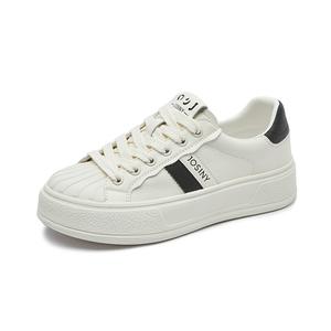 Нескользящие и износостойкие, легкие, увеличивающие рост, низкие женские кроссовки для скейтбординга JOSINY, Beige/Black Platform (4.5Cm)