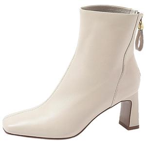 COMELY Черно-бежевые женские полусапожки (овчина с текстильной подкладкой), цвет Black (Sheepskin+Fabric Lining)