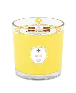Свеча в баночке Seeking Balance с 2 фитилями, аромат лимона и бергамота, 12 унций Root Candles, yellow