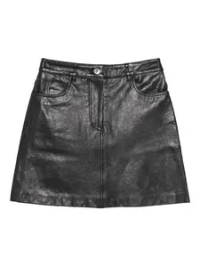 Мини-юбка с кожаными карманами Weekend Max Mara, черный