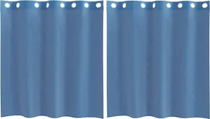 Шторы из вуали с люверсами, 2 шт., королевский синий vidaXL