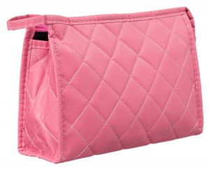 Женская косметичка из синтетического материала, стеганая на молнии, розовая No logo