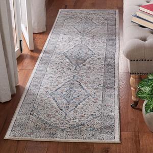 Ковер-дорожка SAFAVIEH, 67 x 183 см, Oregon Collection - Grey & Ivory, дизайн в стиле ориентал с эффектом состаренности, не линяет и прост в уходе, идеален для помещений с высокой проходимостью в гостиной, спальне (ORE876F)