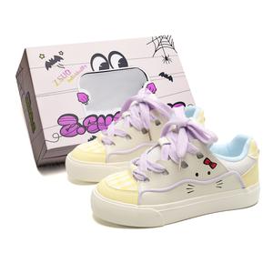 Нескользящие, износостойкие, сбалансированные, легкие, низкие женские кроссовки Z.SUO, White Purple Kitten