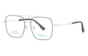 MUZU Мужские очки для зрения, Silver | Black-C05+0% UV Protection Non-Prescription Lenses
