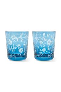 Набор стеклянных стаканов «Рассыпанные цветы» 8 х 9 см, 2 шт. Pols Potten, синий