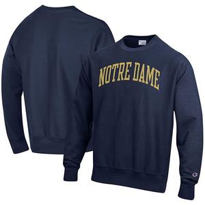 Мужской свитшот Notre Dame Fighting Irish Arch Reverse Weave цвета navy Champion