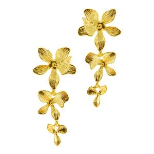 Серьги-подвески с тремя лепестками, покрытые 14-каратным золотом Adornia, золотой