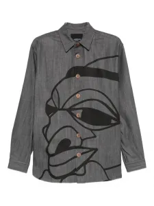 Джинсовая рубашка с принтом Labrum London, серый