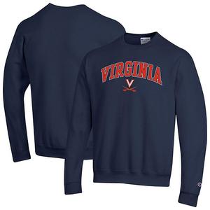 Мужской свитшот navy virginia cavaliers arch over logo Champion