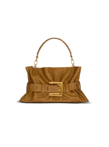 Сумка Medium Anthem из тисненой телячьей кожи Balmain, коричневый