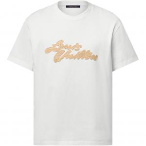 Футболка Lv с вышитой подписью LOUIS VUITTON, белый