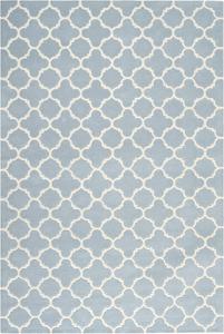 Ковер SAFAVIEH, 183 x 275 см, Chatham Collection, Blue & Ivory, ручной работы Quatrefoil Trellis из шерсти, идеален для помещений с высокой проходимостью в гостиной, спальне (CHT717B)