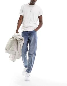 Классические жесткие джинсы ASOS синего цвета