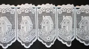 Шторы Kranzusch Cafe Curtain Houses 30x85 см H/W White Bistro Kitchen Curtain Curtain, 1 Pack Gardinen Kranzusch