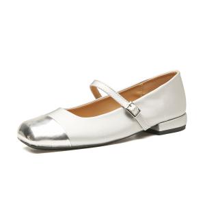 Ainer cat Chunky Heel Mary Jane Shoes 2cm Women's Ainer-cat, серебряный