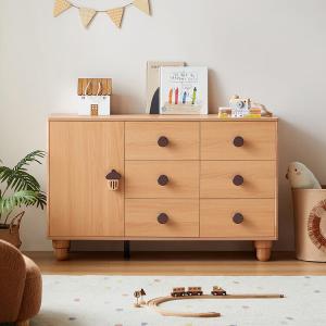 Lin'S Home Furnishing Комод для гостиной и спальни из массива дерева, 6 ящиков, на ножках, цвет natural wood color