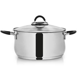 Кастрюля Orion стальная с крышкой DALIE 24 см 5,3л для индукционной газовой плиты