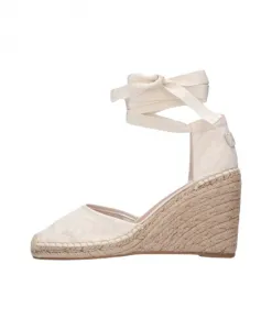 Босоножки на танкетке с закрытым носком и монограммой Tommy Hilfiger, белый