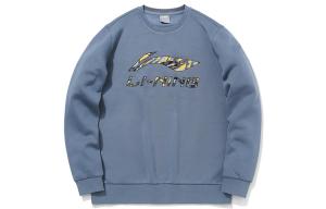 Li-Ning Толстовка Li Ning, мужская, цвет flint stones blue, с круглым вырезом, умеренная посадка, обычная длина