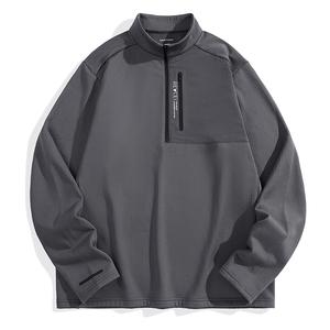 PEACEBIRD MEN Свитшот мужской темно-серый Stand Collar Moderate Regular