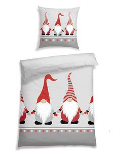 Schiesser Комплект постельного белья из фланели "Балдуин" серо-красного цвета