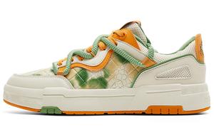 PEAK Кроссовки для скейтбординга с низкой подошвой, дышащие, износостойкие, нескользящие, бежевые, желто-зеленые