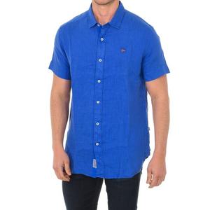 Рубашка с коротким рукавом и воротником с лацканами np000if1 мужская Napapijri, синий