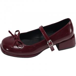 WUJI Женские туфли Мэри Джейн на массивном каблуке 3,7 см красные, цвет Red