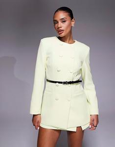 Структурированный свободный блейзер цвета лайма River Island