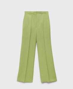 Женские брюки прямого кроя из льняной смеси MANGO, Green