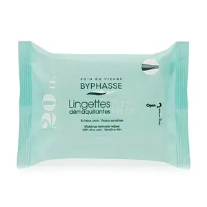 Салфетки для снятия макияжа для чувствительной кожи Lingettes Démaquillantes Byphasse, 20 UD