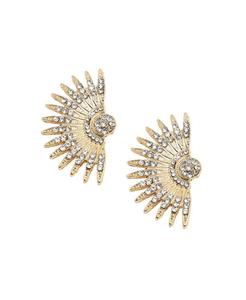 Женские золотые серьги-подвески в виде лучей с инкрустацией SOHI, Gold
